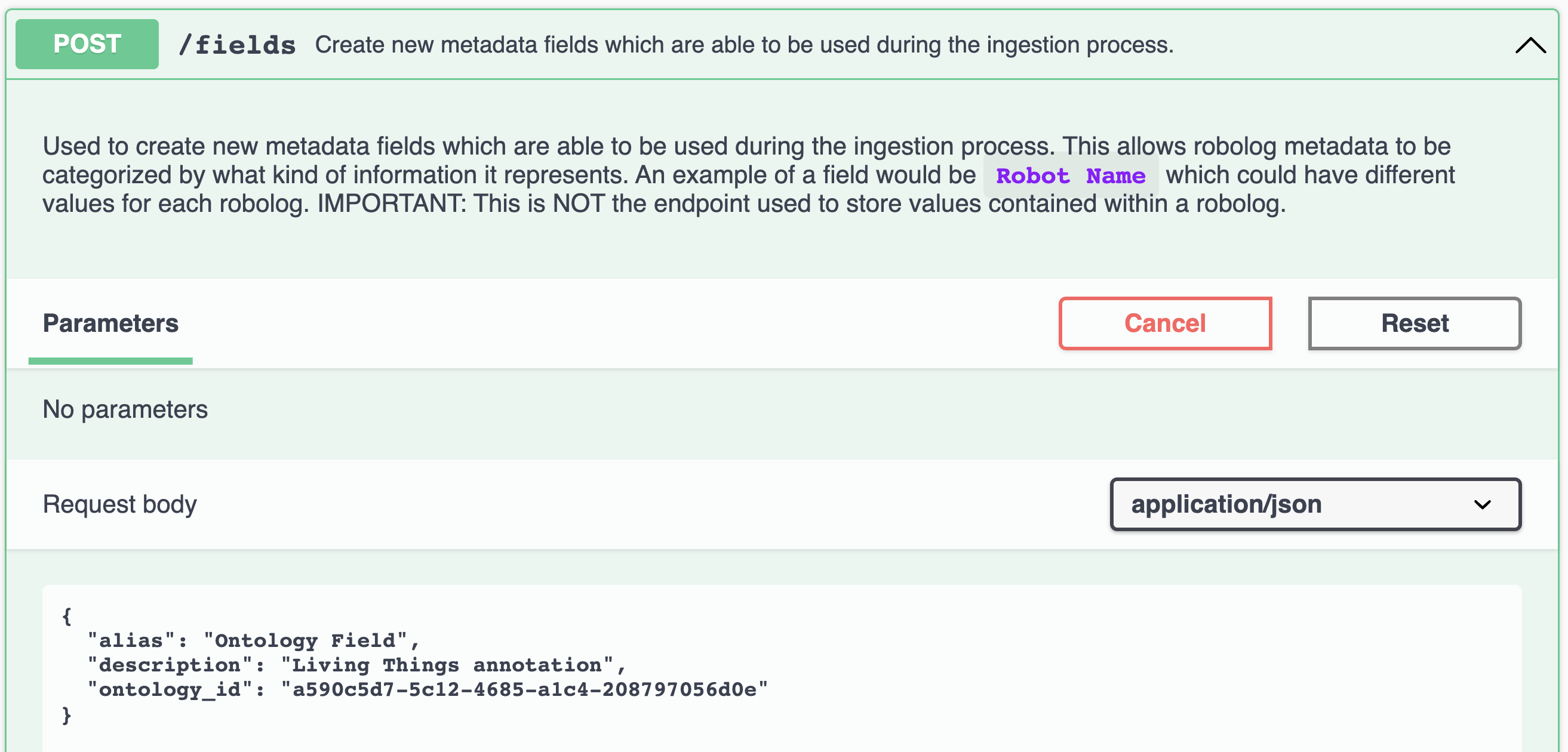 Create ONTOLOGY field